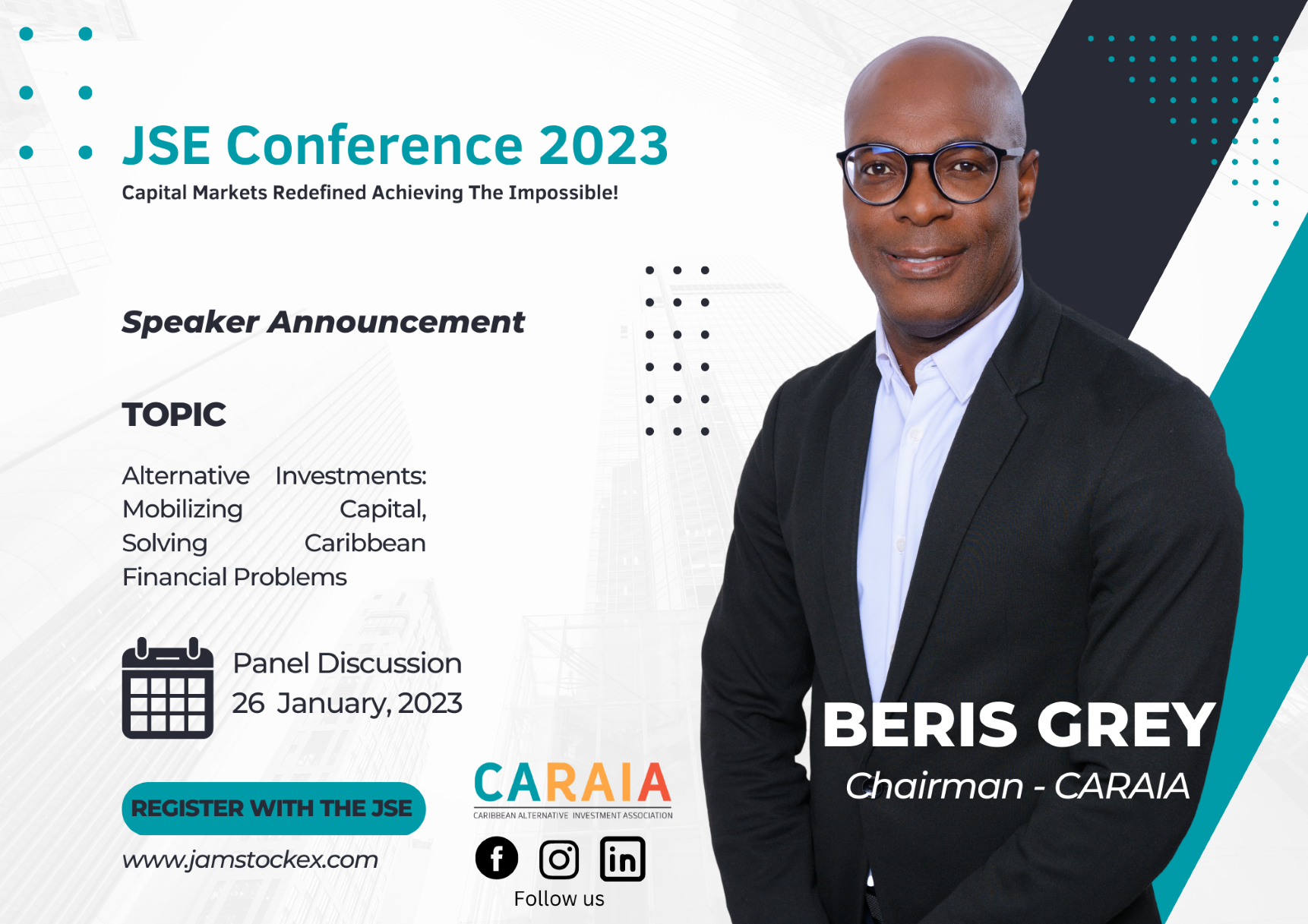 CARAIA will be at the JSE Conference - Jan 24 to 26, 2023